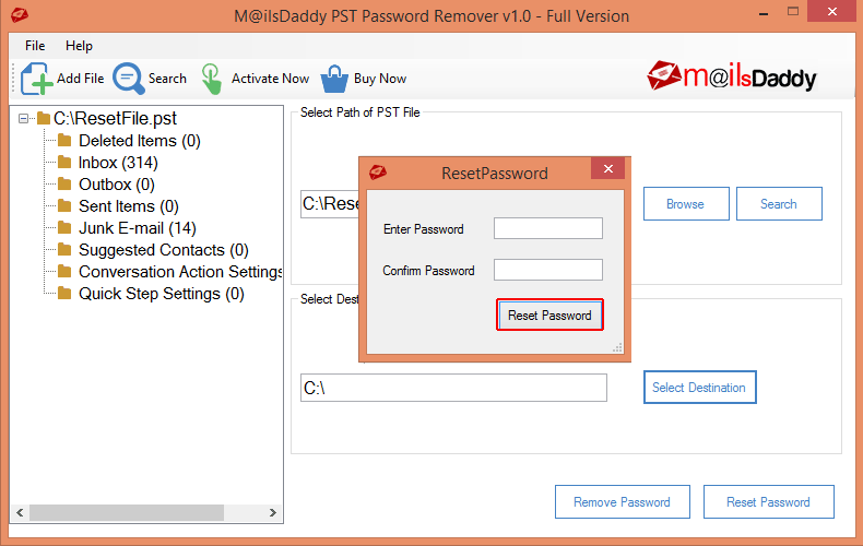 Outlook password remover